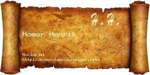 Homor Henrik névjegykártya